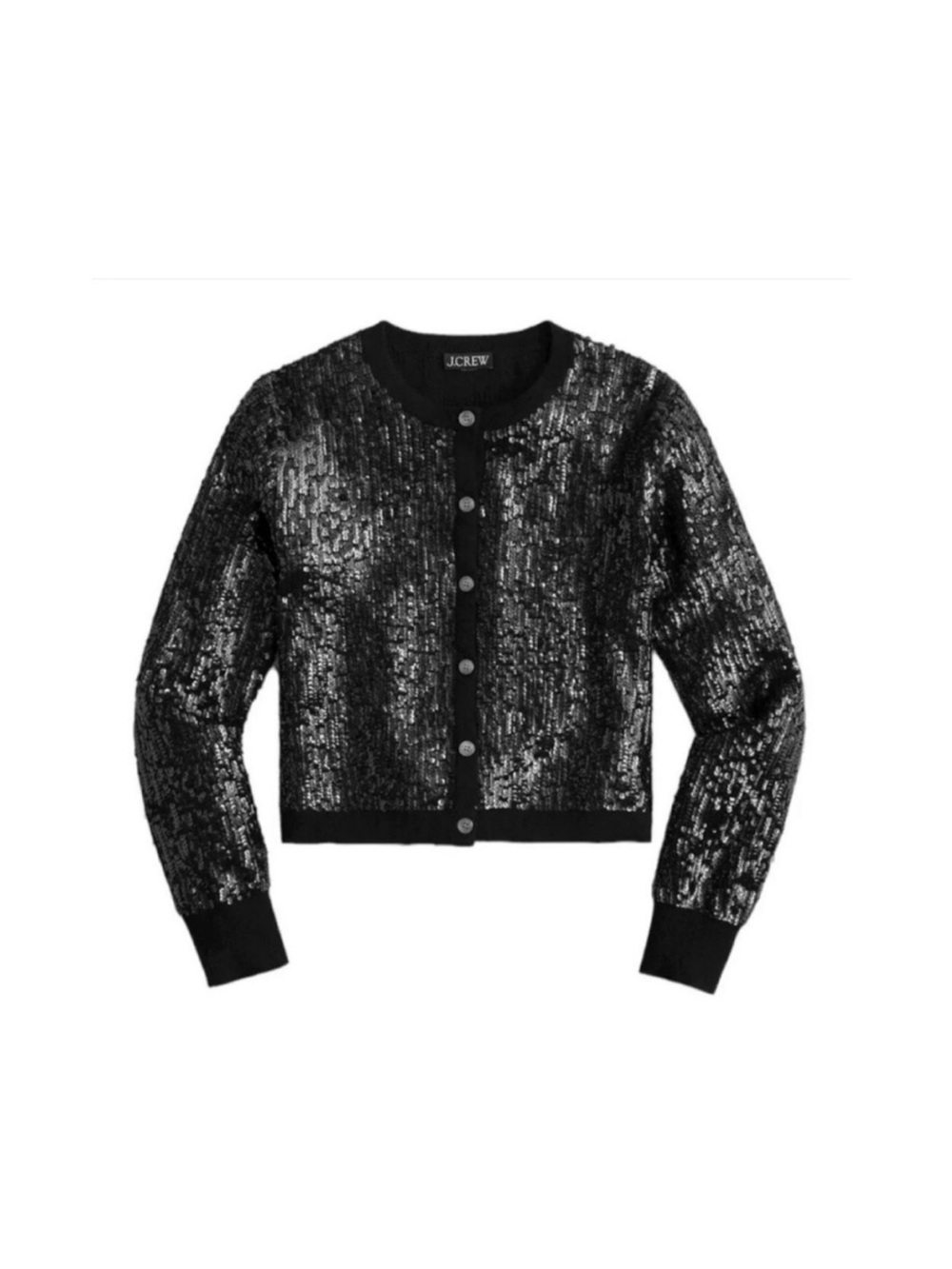 J Crew Sequin Jackie Cardigan Womens Medium Black NEW NWT